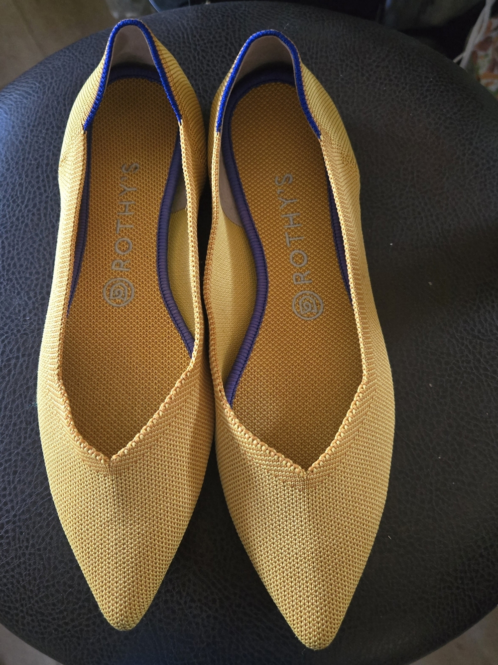 Rothy's Mustard Yellow Pointed-Toe Flats - Picture 2 of 8